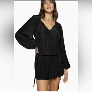 Ramy Brook Black Paris mini smocked Dress NEW NWT XS